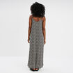Robe longue droite fluide à bretelles noir femme