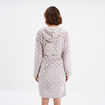 Peignoir long effet polaire à capuche gris femme