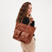 Sac cabas porté-épaule marron cognac femme