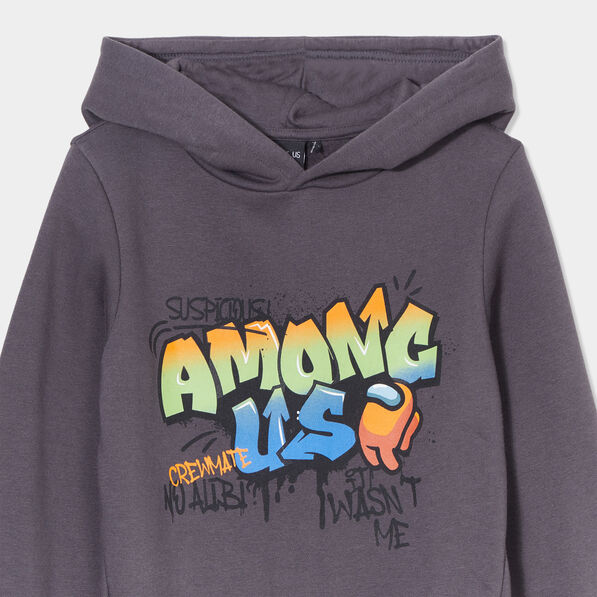 sweat a capuche hoodie among us gris fonce garcon Sweat à capuche hoodie Among Us gris foncé garçon