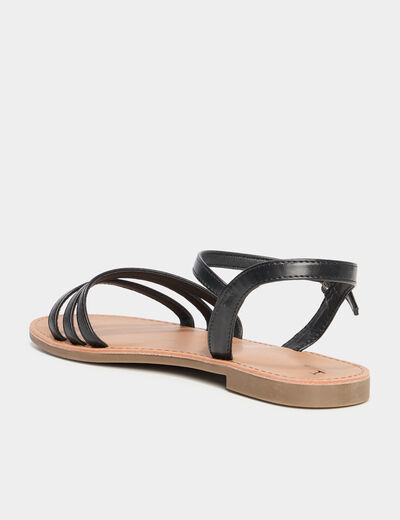 Sandales plates noir femme