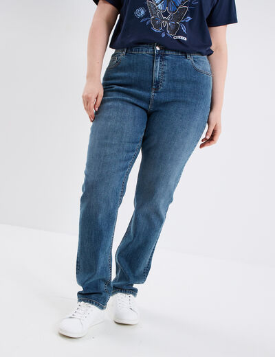 Jeans straight taille haute Modavista denim dirty femme grande taille