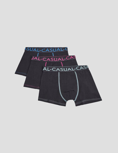 Lot 3 boxers noir homme