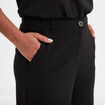 Pantalon large fluide taille &eacute;lastiqu&eacute;e noir femme