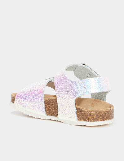 Sandales irisées en cuir Creeks rose bébé fille