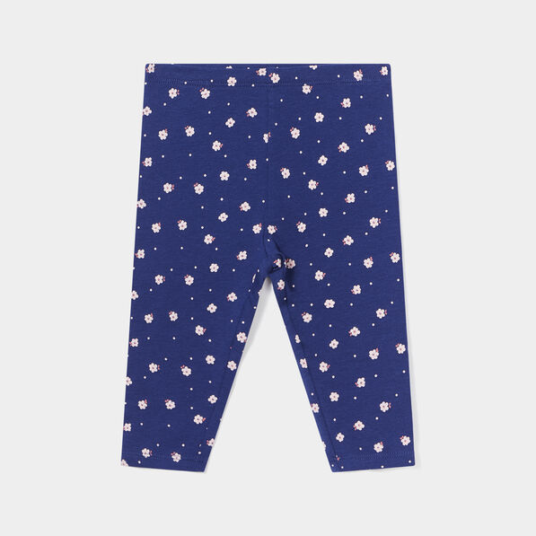 legging molletonne bleu marine bebef Legging molletonné bleu marine bébé fille