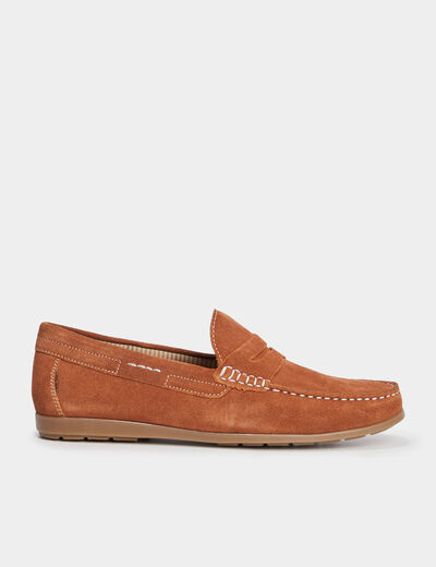 Mocassins en cuir marron clair homme