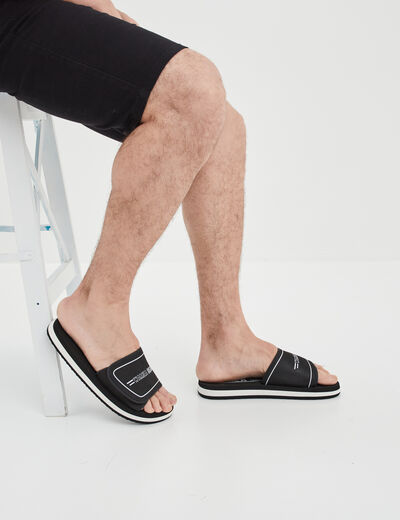 Mules à scratchs noir homme