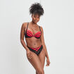 Soutien-gorge push-up micro dentelle rouge femme