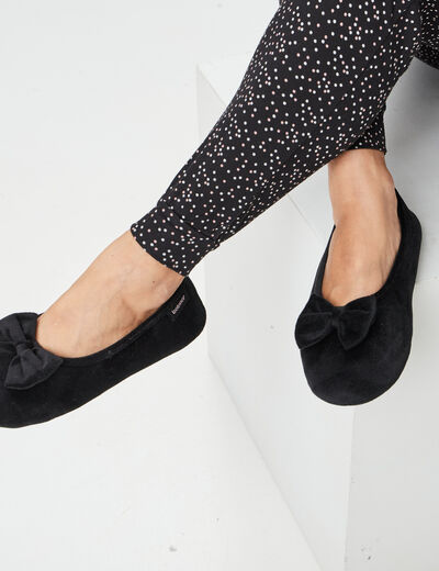 Chaussons ballerines Isotoner noir femme