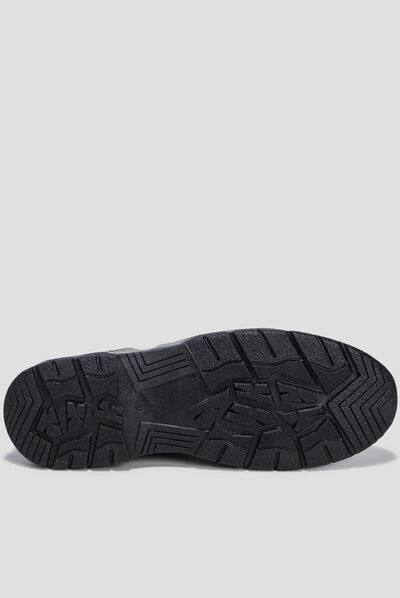 Bottines à lacets en cuir noir homme