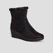 Bottines compens&eacute;es pied large noir femme