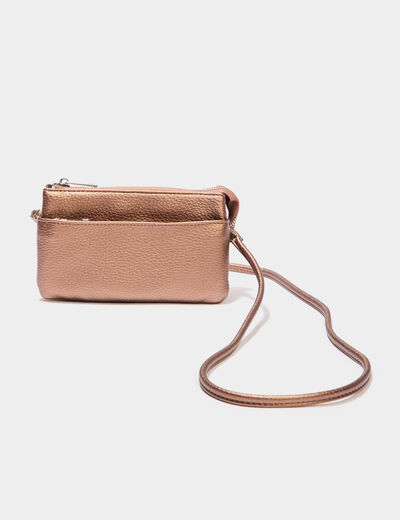 Sac en bandoulière zippé couleur bronze femme