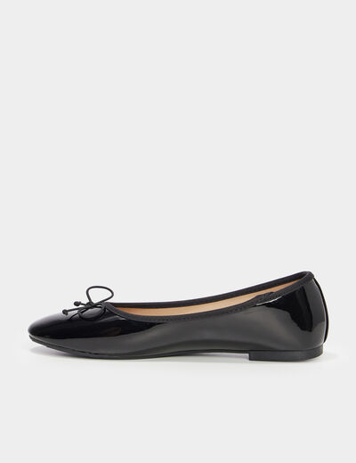 Ballerines vernies avec noeud noir femme