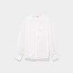 Blouse manches longues col montant blanc femme