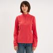Sweat polaire col camionneur rose femme