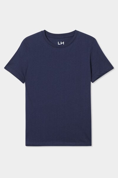 T-shirt en coton manches courtes bleu marine gar&ccedil;on