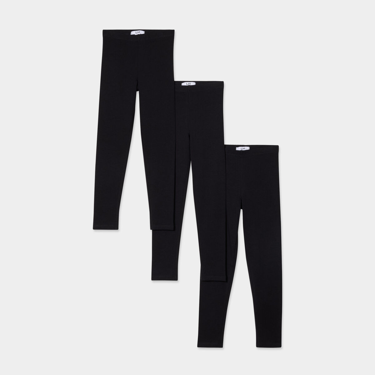 Lot 3 leggings coton noir fille
