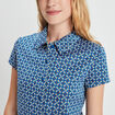 T-shirt cropped jacquard manches courtes bleu femme