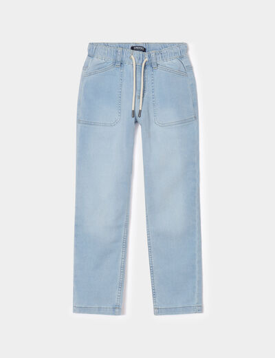 Jean stretch jogger taille élastiquée denim triple stone garçon