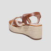 Sandales compensées brides croisées marron femme
