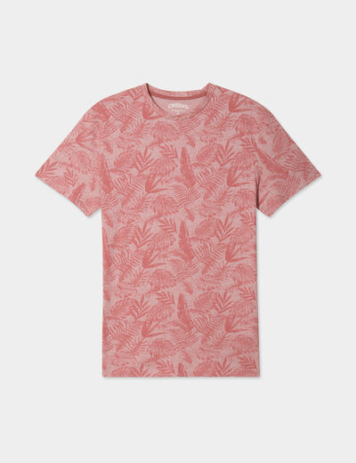 T-shirt manches courtes col rond vieux rose homme