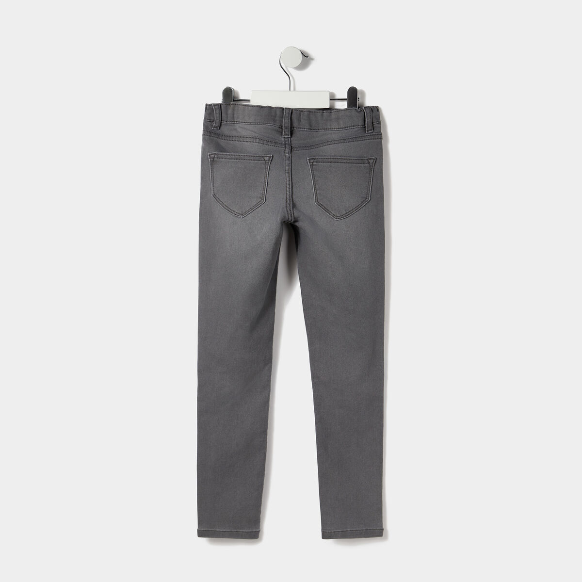 Jegging taille élastiquée denim gris fille