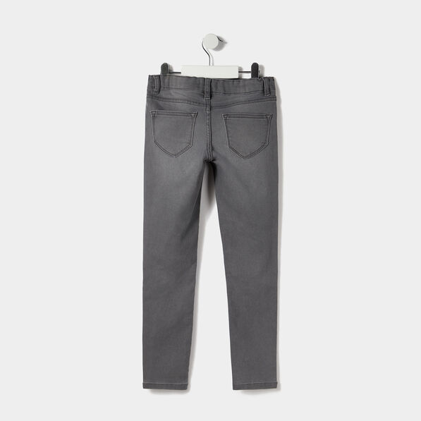 Jegging taille élastiquée denim gris fille