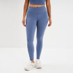 Legging de sport gainant taille haute bleu fonc&eacute; femme