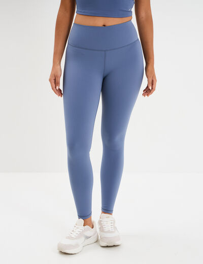Legging de sport gainant taille haute bleu fonc&eacute; femme