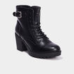 Boots &agrave; lacets et talons 5 cm noir femme