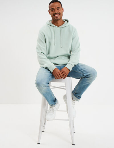 Sweat molleton à capuche hoodie vert pastel homme