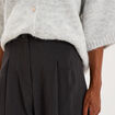 Pantalon ballon taille haute &agrave; pinces gris fonc&eacute; femme