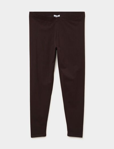 Legging avec taille &eacute;lastiqu&eacute;e marron fonc&eacute; femme grande taille