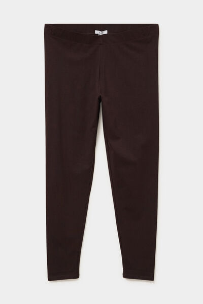 Legging avec taille &eacute;lastiqu&eacute;e marron fonc&eacute; femme grande taille