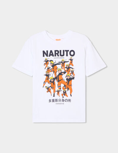 T-shirt manches courtes coton Naruto blanc garçon