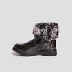 Bottines zippées vernies crantées noir fille