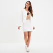Jupe droite tweed blanc femme