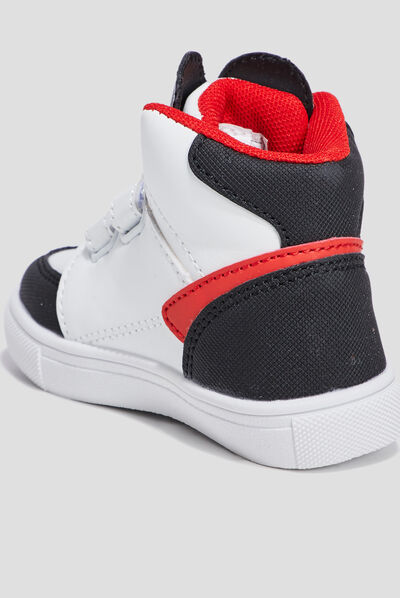 Baskets montantes Mickey blanc bébé garçon