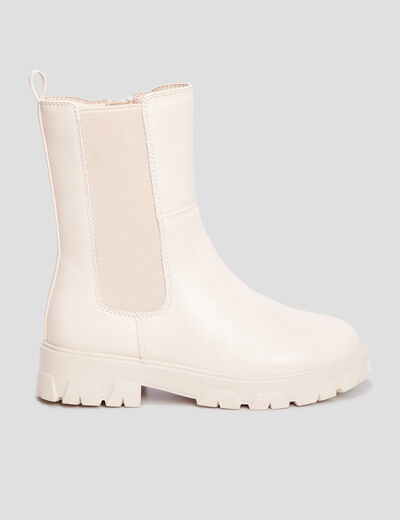 Bottines zippées semelle crantée rose clair fille