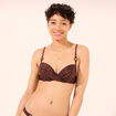 Haut de maillot de bain push up marron femme