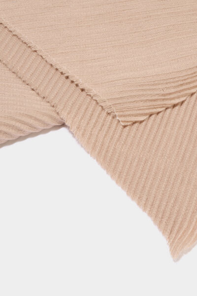 &Eacute;charpe effet pliss&eacute;e taupe femme