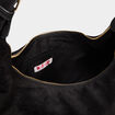 Sac effet su&eacute;dine zipp&eacute; grand format noir femme