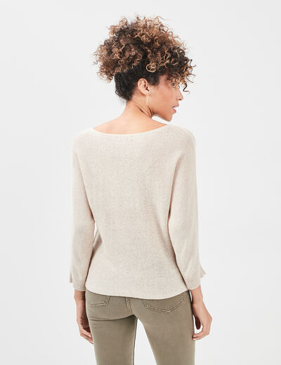 Pull manches longues sable femme
