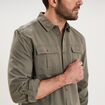 Chemise manches retroussables gris homme