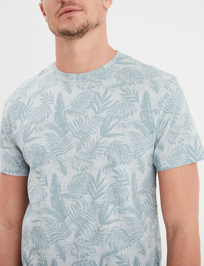 T-shirt manches courtes col rond bleu ciel homme