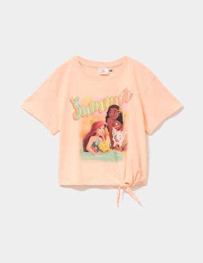 T-shirt manches courtes coton Vaiana orange fluo fille