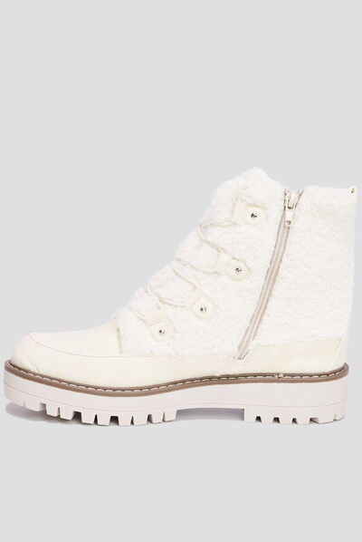 Bottines imitation fourrure Creeks blanc femme