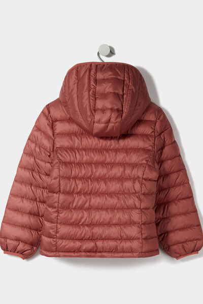 Doudoune légère zippée à capuche rose fille