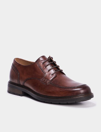 Derbies en cuir marron homme